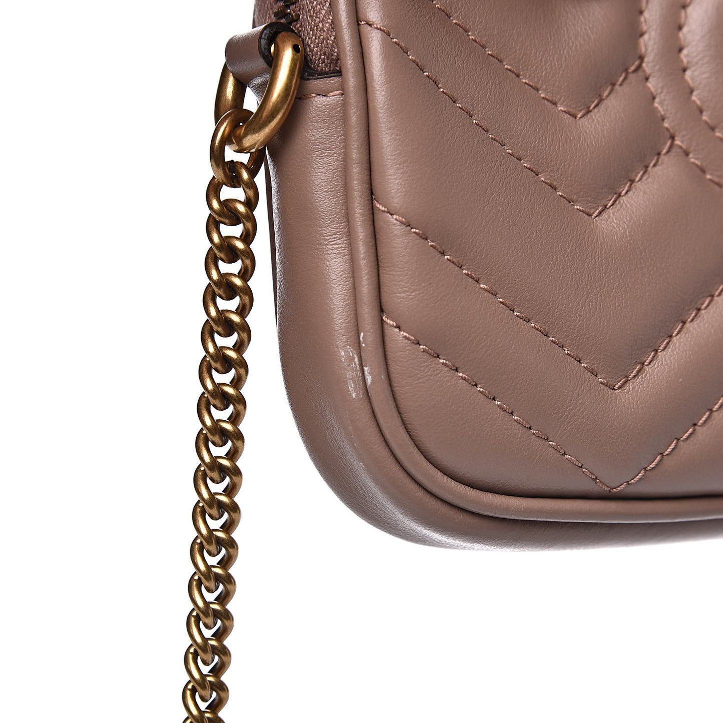 Calfskin Matelasse Mini GG Marmont Chain Crossbody Bag Porcelain Rose