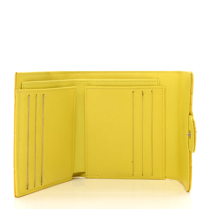 Chanel Patent Quilted Compact Flap Wallet Yellow 5 of 8