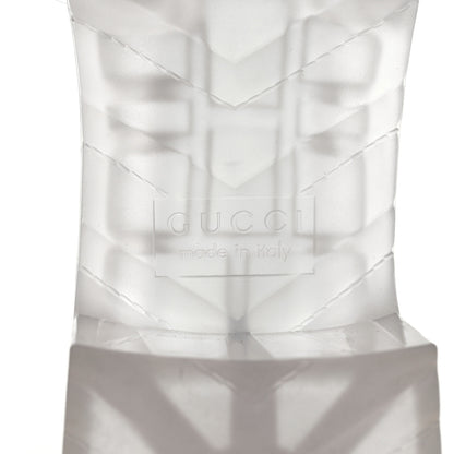 Gucci Rubber Gucci Logo Womens Platform 20/60mm Slide Sandals 38 Transparent 6 of 8