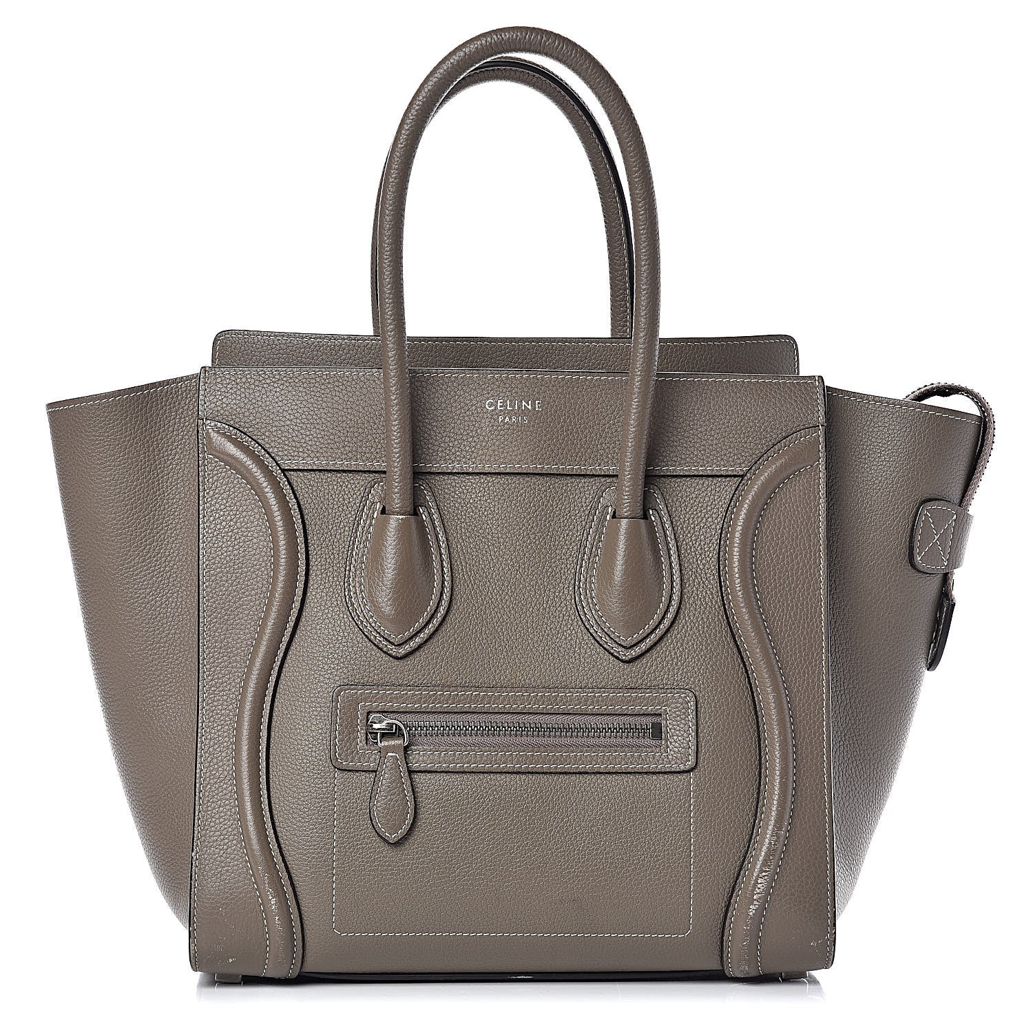 Celine Drummed Calfskin Micro Luggage Souris 1 of 22