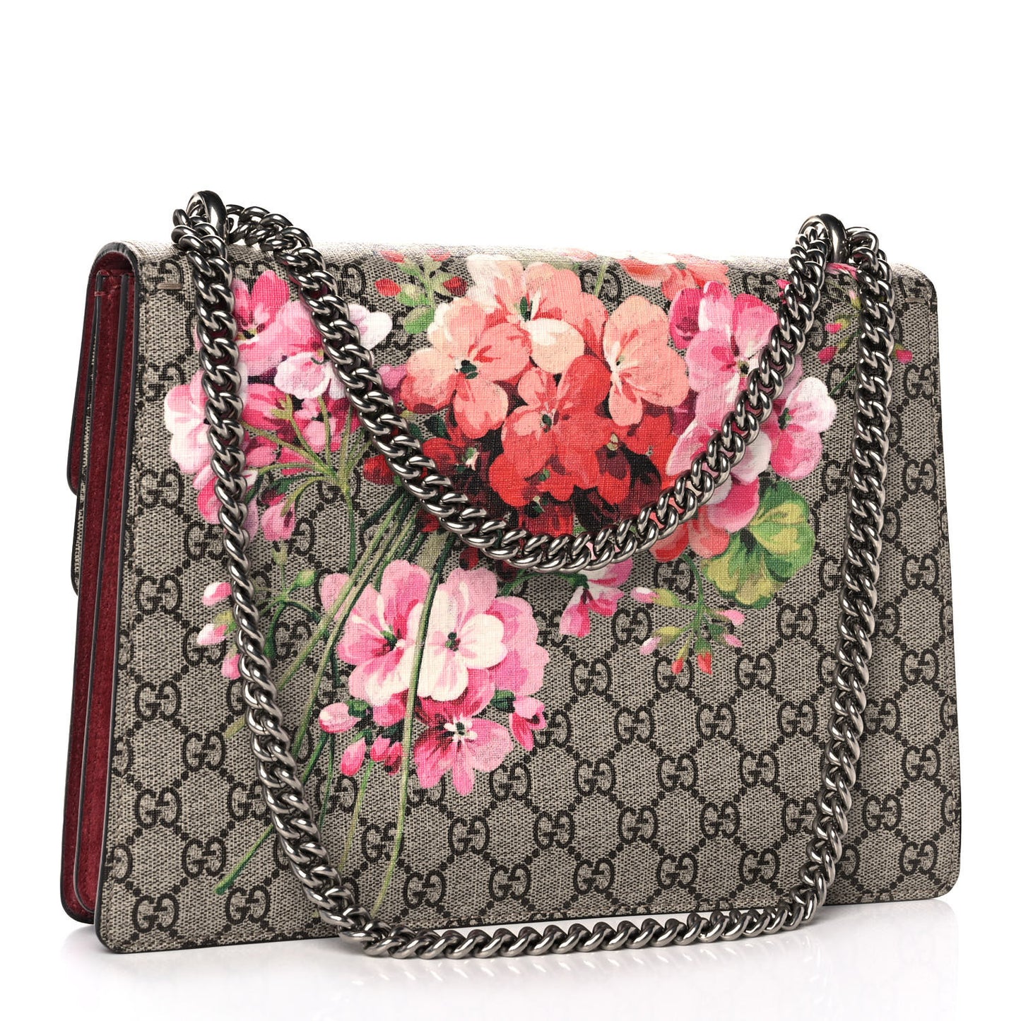 GG Supreme Monogram Blooms Medium Dionysus Shoulder Bag Beige Multicolor Dry Rose