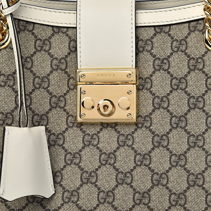 Gucci GG Supreme Monogram Medium Padlock Tote White 10 of 10