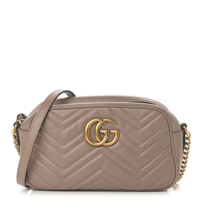 Gucci Calfskin Matelasse Small GG Marmont Chain Shoulder Bag Porcelain Rose 1 of 11