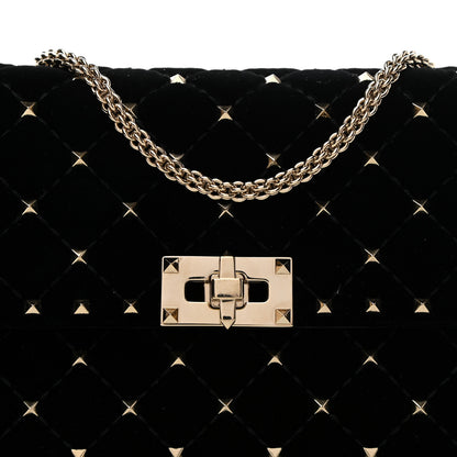 Valentino Garavani Velvet Rockstud Spike Wallet on Chain Black 7 of 9