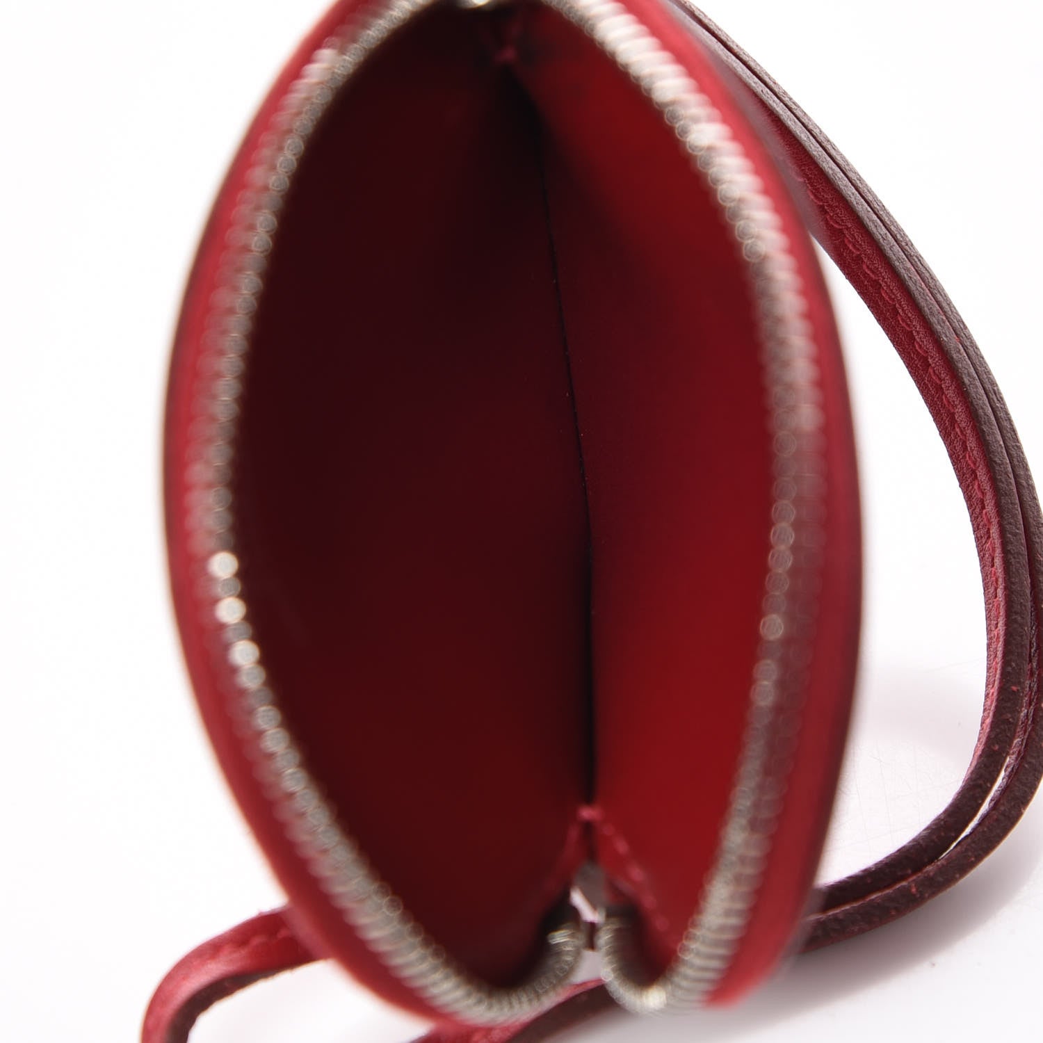 Hermes Tadelakt Tutti Frutti Pomme Coin Purse Wristlet Rouge Vif 3 of 6