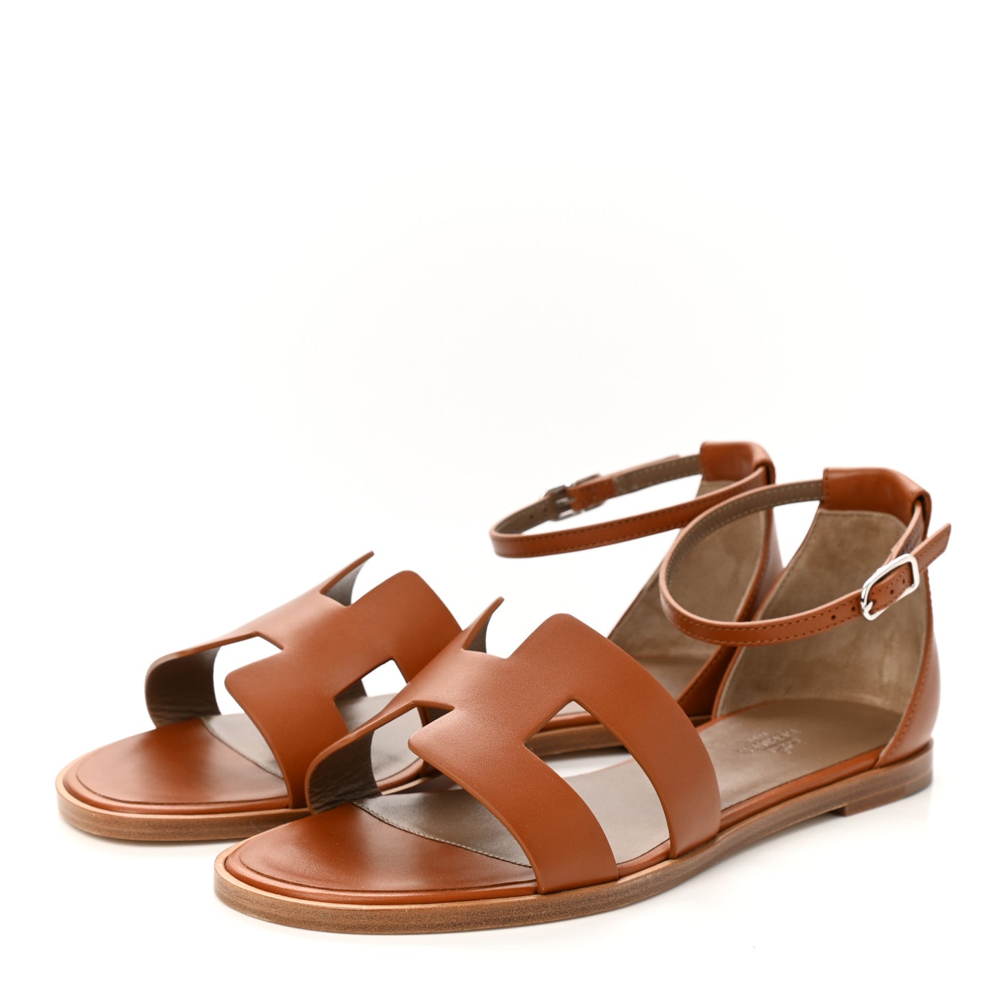 Calfskin Santorini Sandals 39 Naturel
