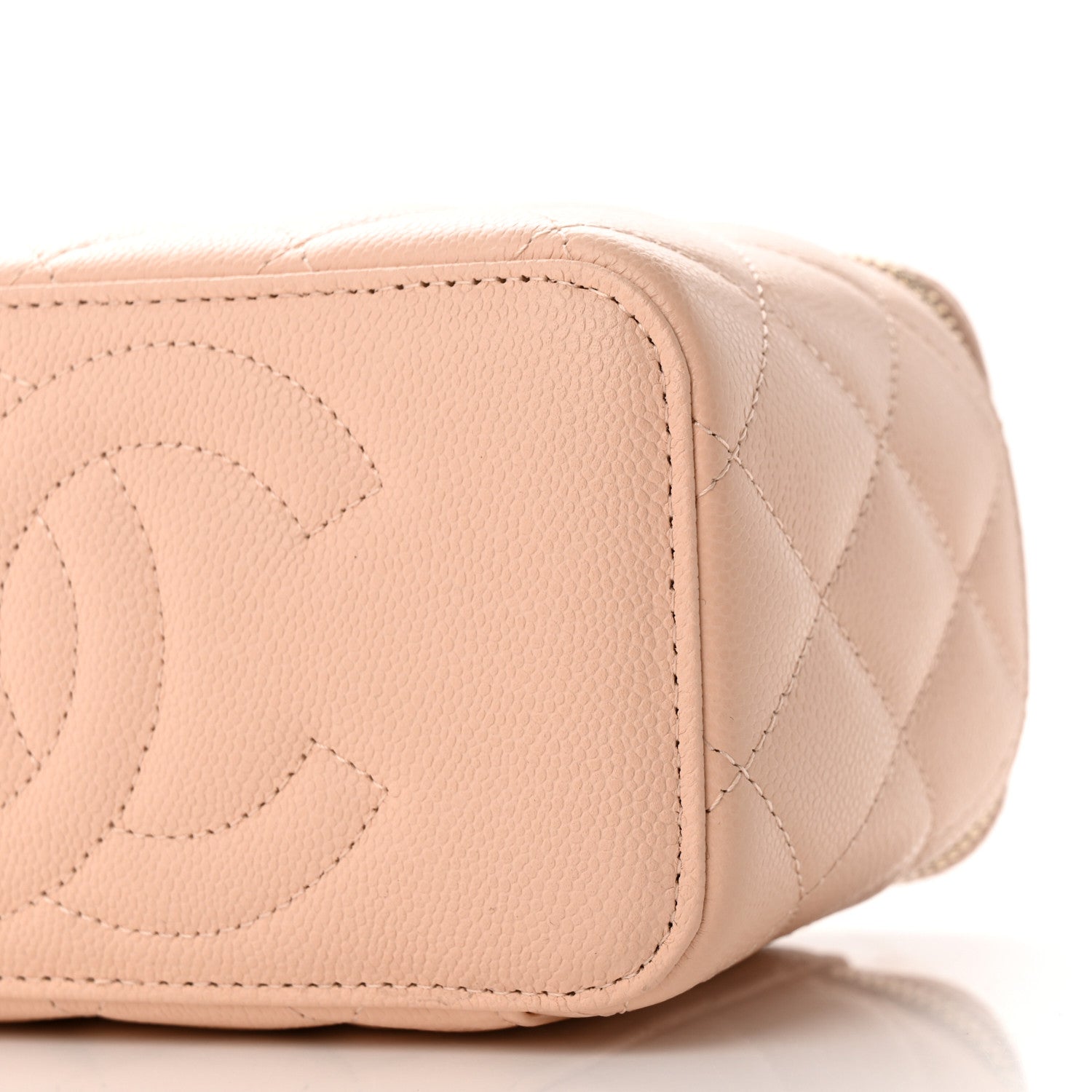 Chanel Caviar Quilted Small Vanity Case With Chain Light Beige 11 of 12