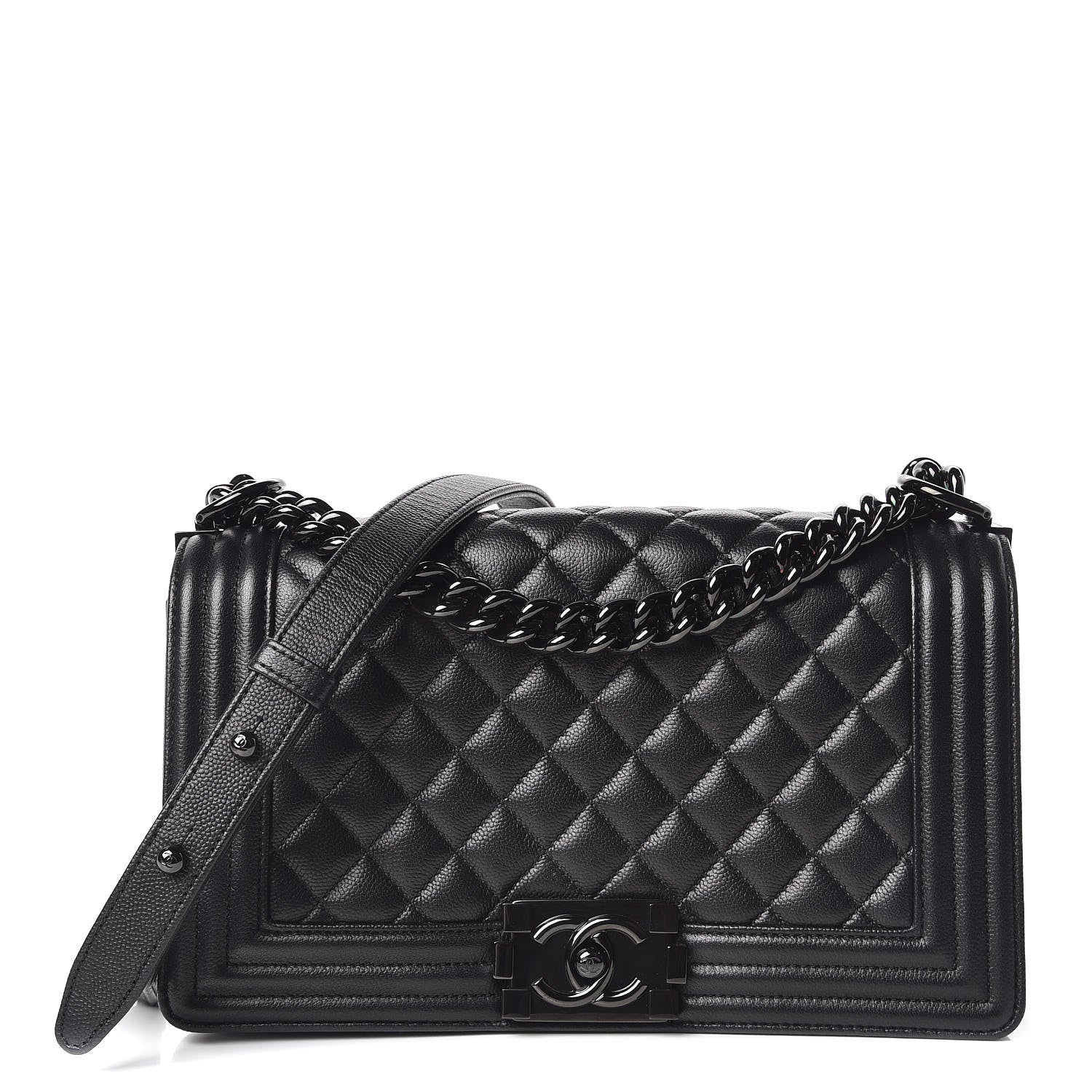 Chanel Caviar Quilted Medium Boy Flap So Black 1 of 9