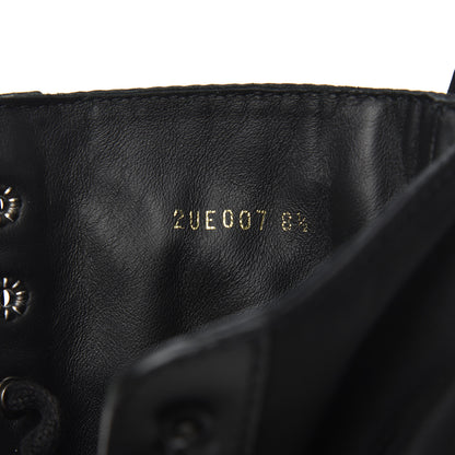 Prada Spazzolato Rois Re-Nylon Metal Triangle Logo Mens Monolith Pouch Pocket 60mm Combat Boots 8.5 Black 8 of 16
