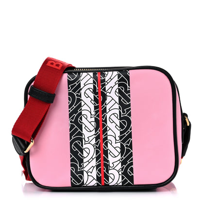 Burberry E-Canvas Monogram Stripe Crossbody Bag Pink 1 of 10