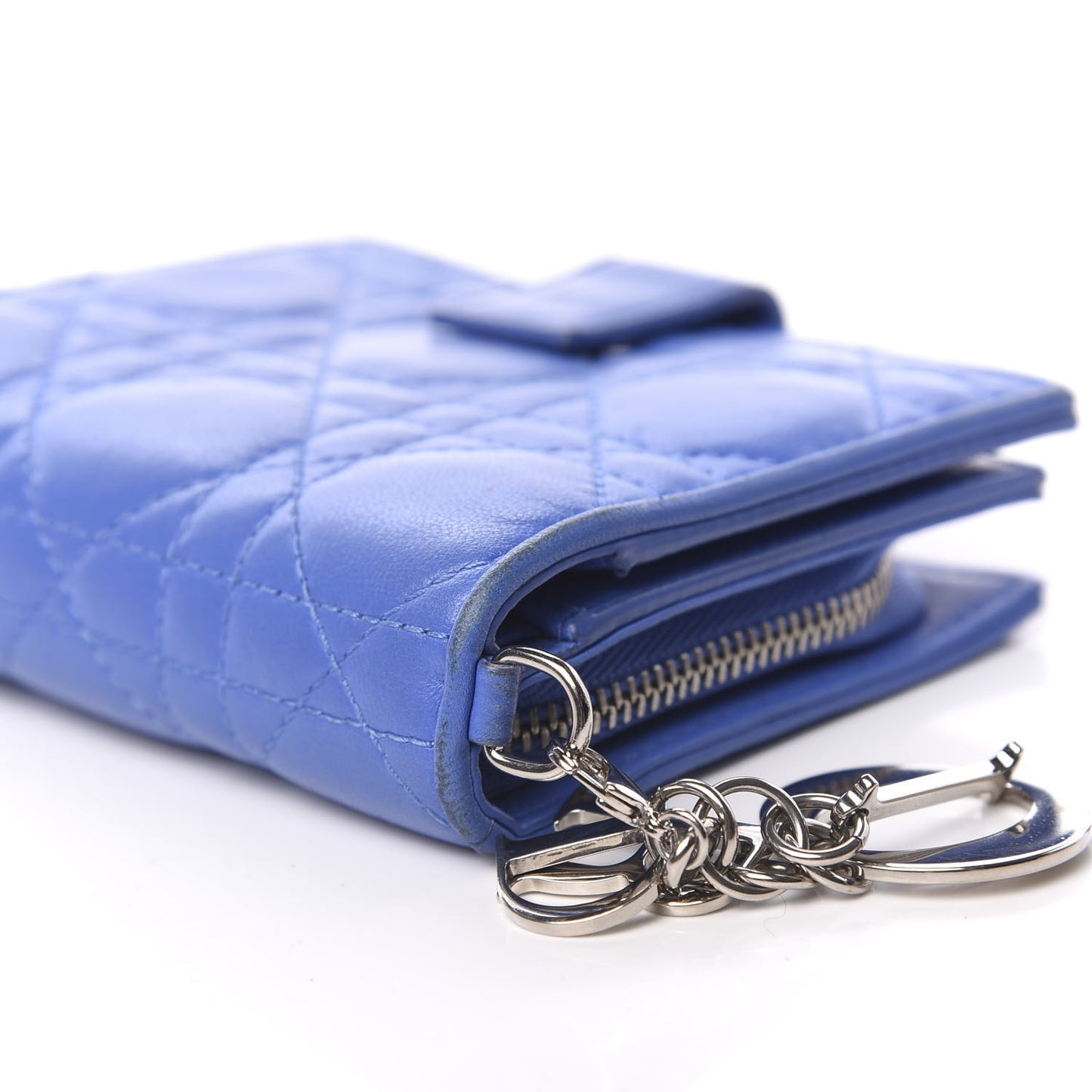 Lambskin Cannage Lady Dior Eden Wallet Blue