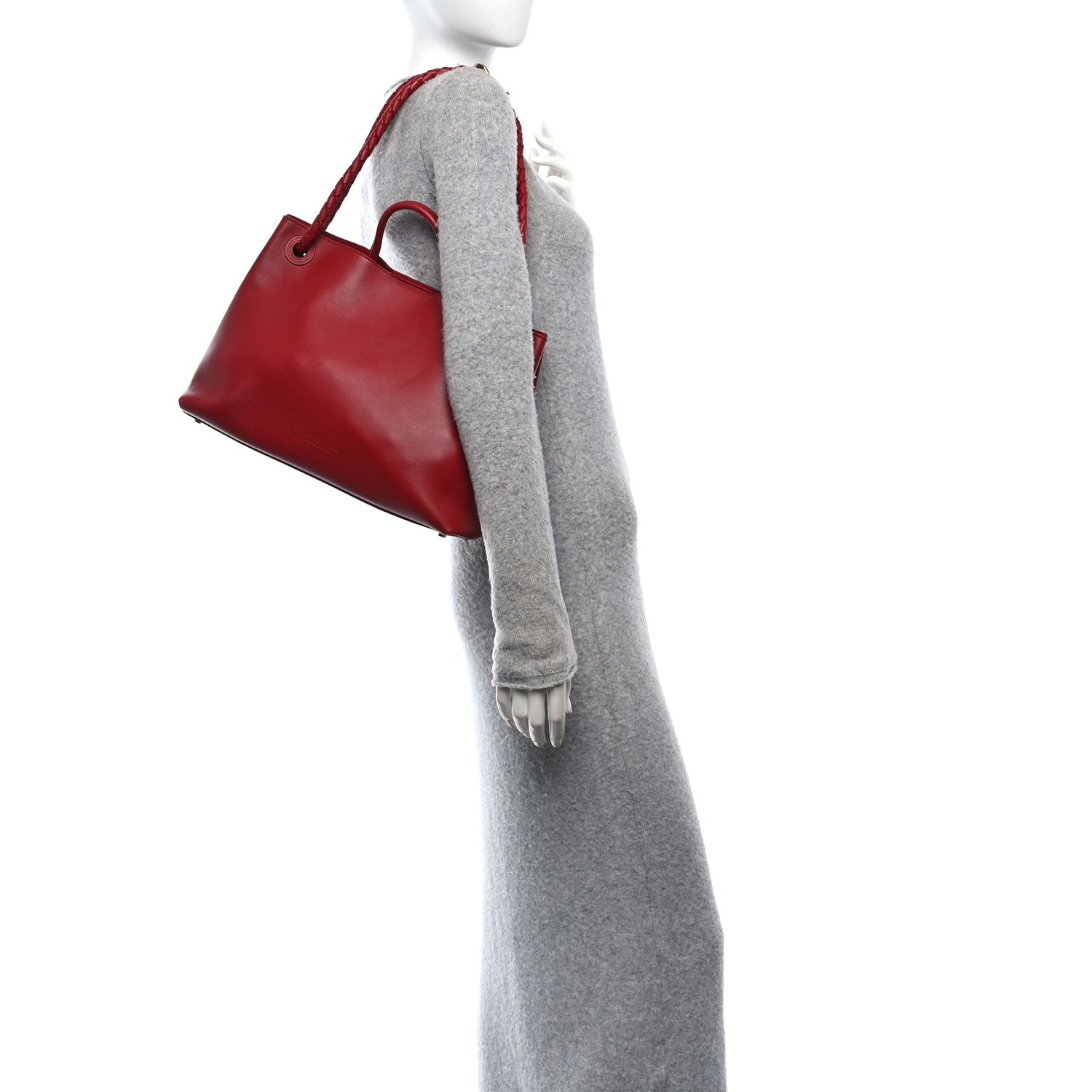 Bottega Veneta Silky Calfskin Medium Andiamo Shoulder Bag Barolo 2 of 9