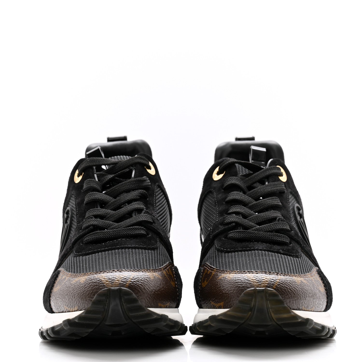 Louis Vuitton Suede Monogram Run Away Sneakers 37 Black 2 of 9