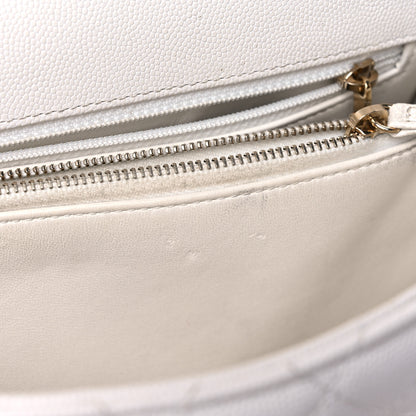 Chanel Caviar Quilted Small Coco Handle Flap White 12 of 20