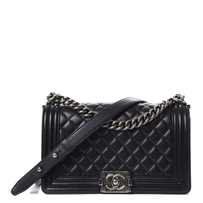 Chanel Lambskin Quilted Medium Boy Flap Black 1 of 19
