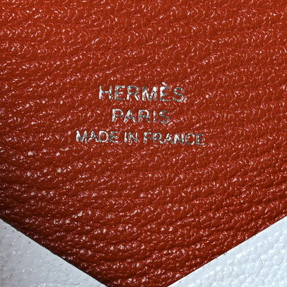 Hermes Chevre Mysore Verso Calvi Card Case Bleu Brume Brique 9 of 9