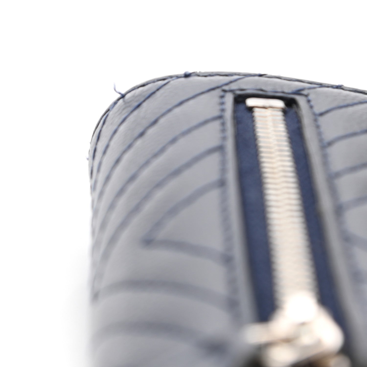 Chanel Caviar Chevron Quilted Compact Flap Wallet Navy 12 of 14