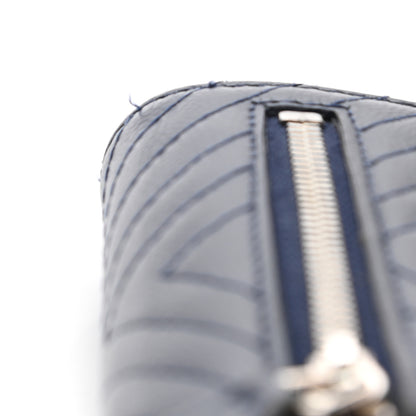 Chanel Caviar Chevron Quilted Compact Flap Wallet Navy 12 of 14