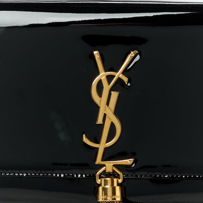 Saint Laurent Patent Cassandre Tassel Clutch Black 9 of 12