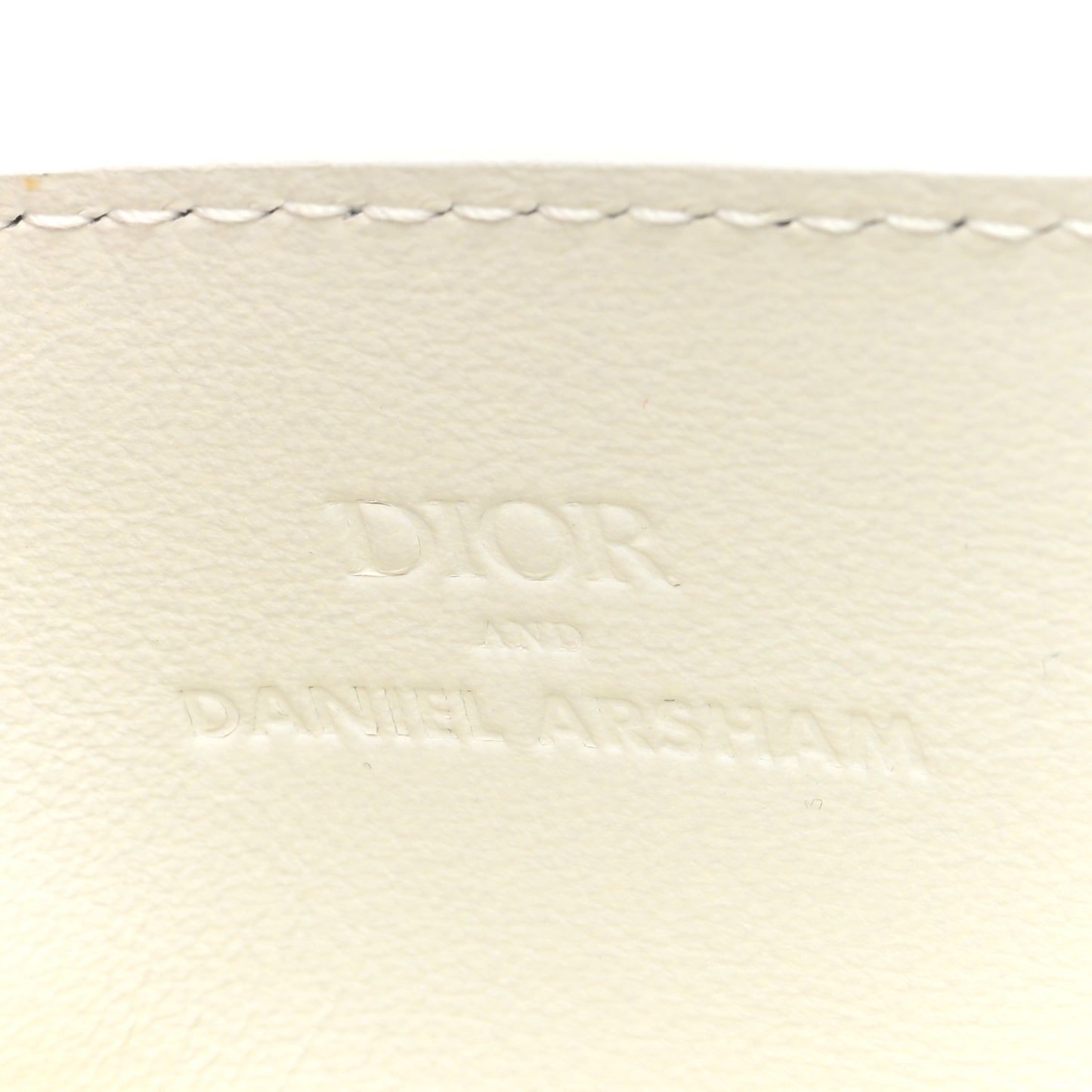 X DANIEL ARSHAM Grained Calfskin Newspaper Card Holder White