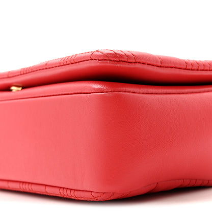 Burberry Lambskin Quilted Small Lola Bag Bright Red 10 of 15