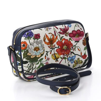 Gucci Canvas Flora Floral Shoulder Bag White Blue Agata Mulitcolor 3 of 10