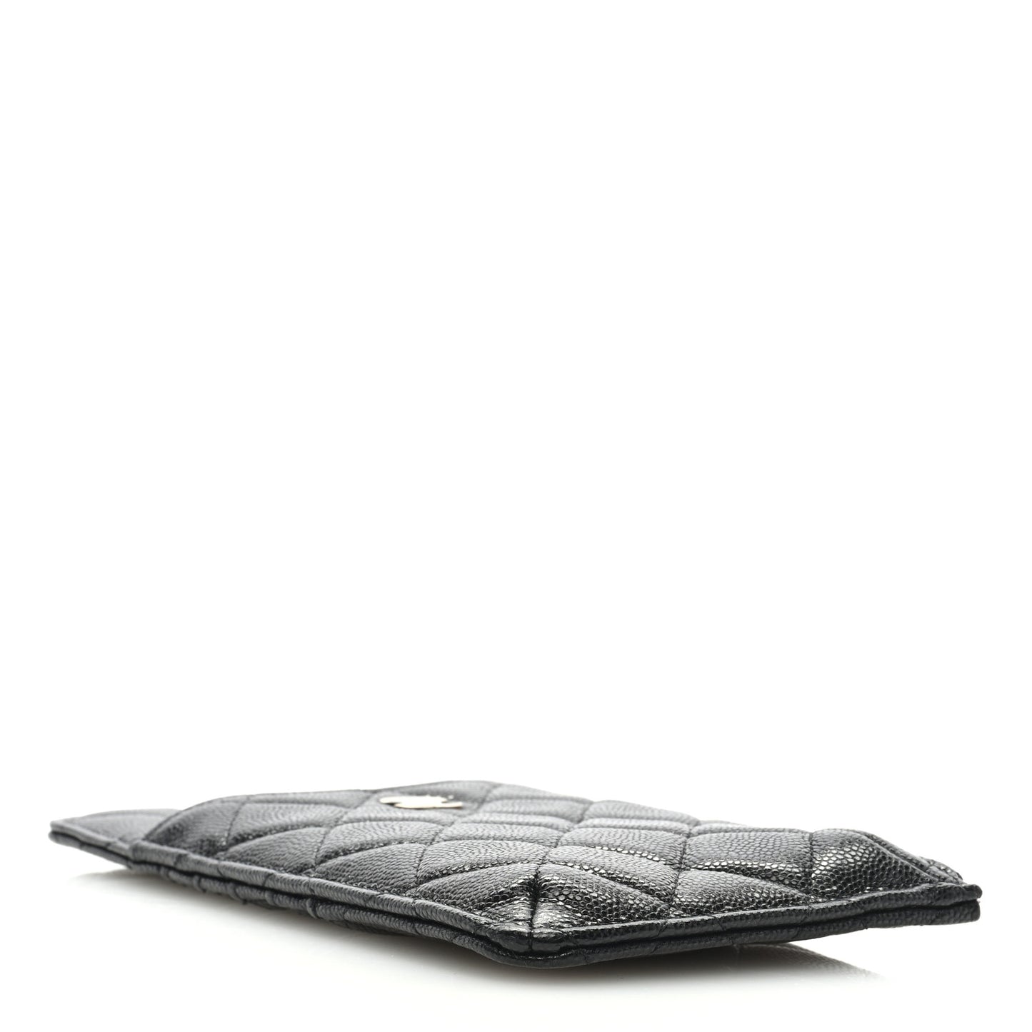 Caviar Quilted Classic Flat Wallet Pouch Black