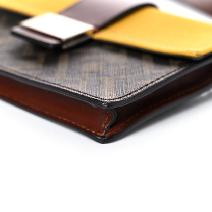 Fendi Glazed Fabric Cotton Vitello King Aura FF 1974 Baguette Belt Pouch Tobacco Moro Mimosa Gianda 9 of 16