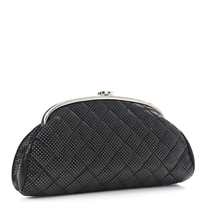 Chanel Lambskin Perforated Timeless Clutch Black 3 of 10