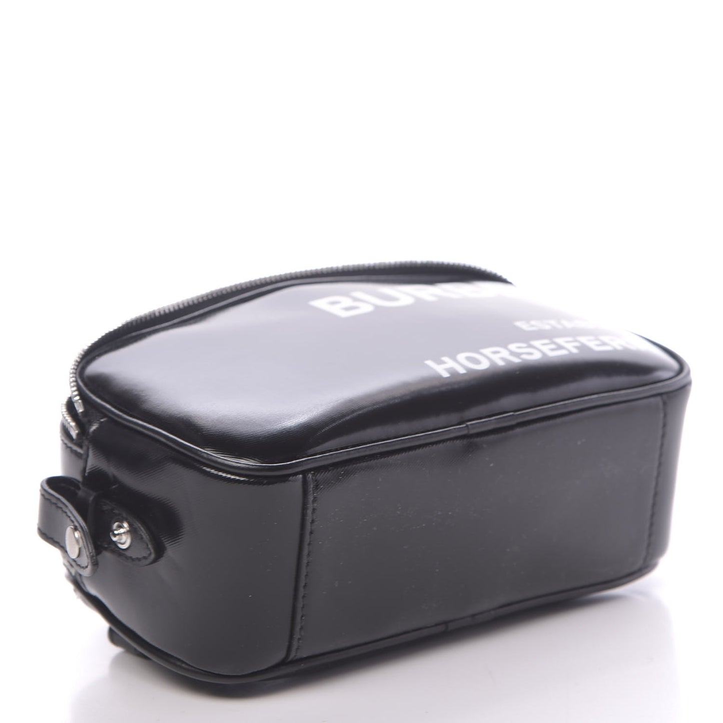 Coated Canvas Horseferry Print Micro Camera Bag Black