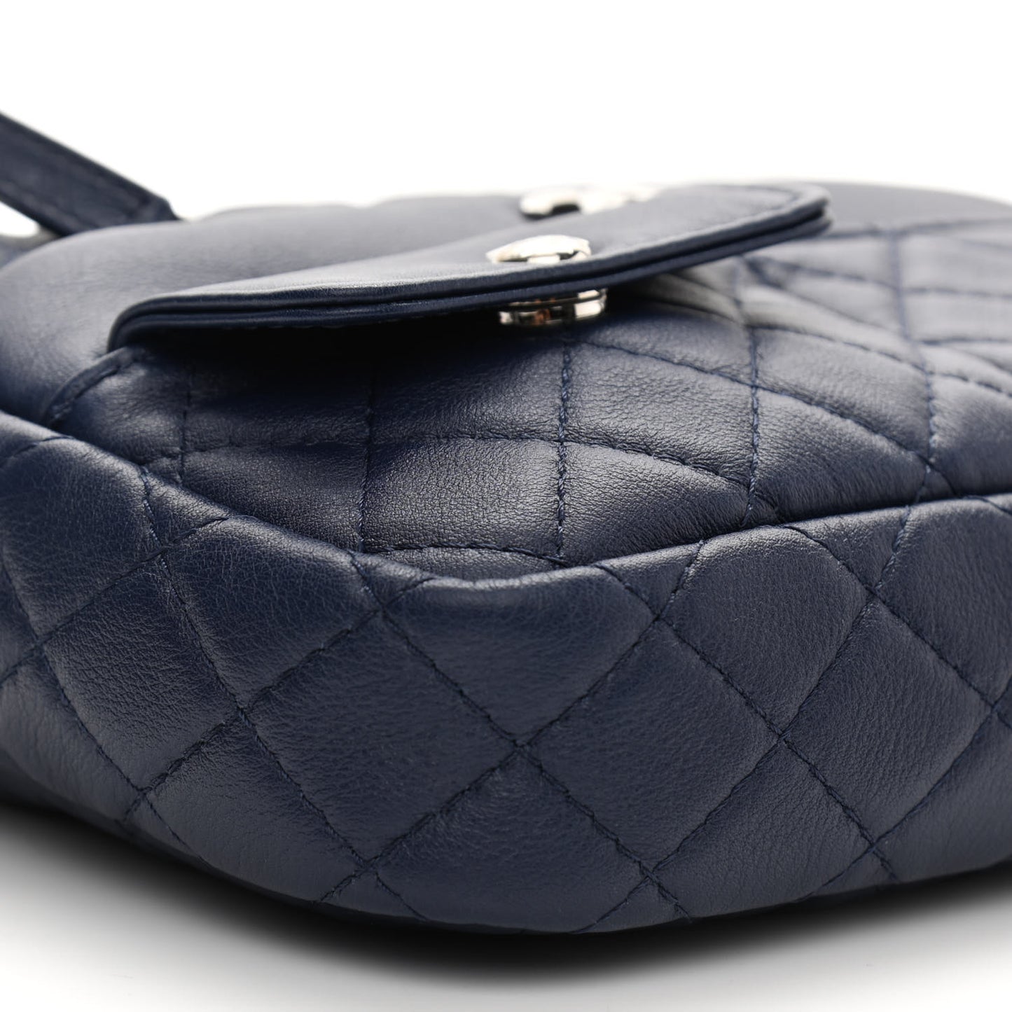 Calfskin Quilted Ultra Pocket Camera Case Navy