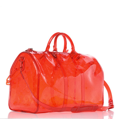 Louis Vuitton PVC Monogram Keepall Bandouliere 50 Grenadine Red 5 of 15