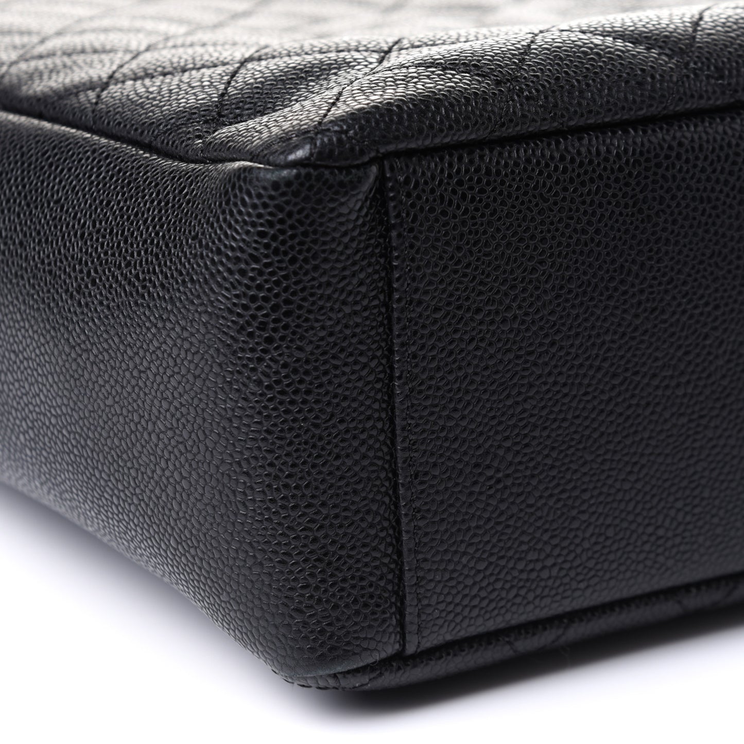 Caviar Quilted Petit Shopping Tote PST Black