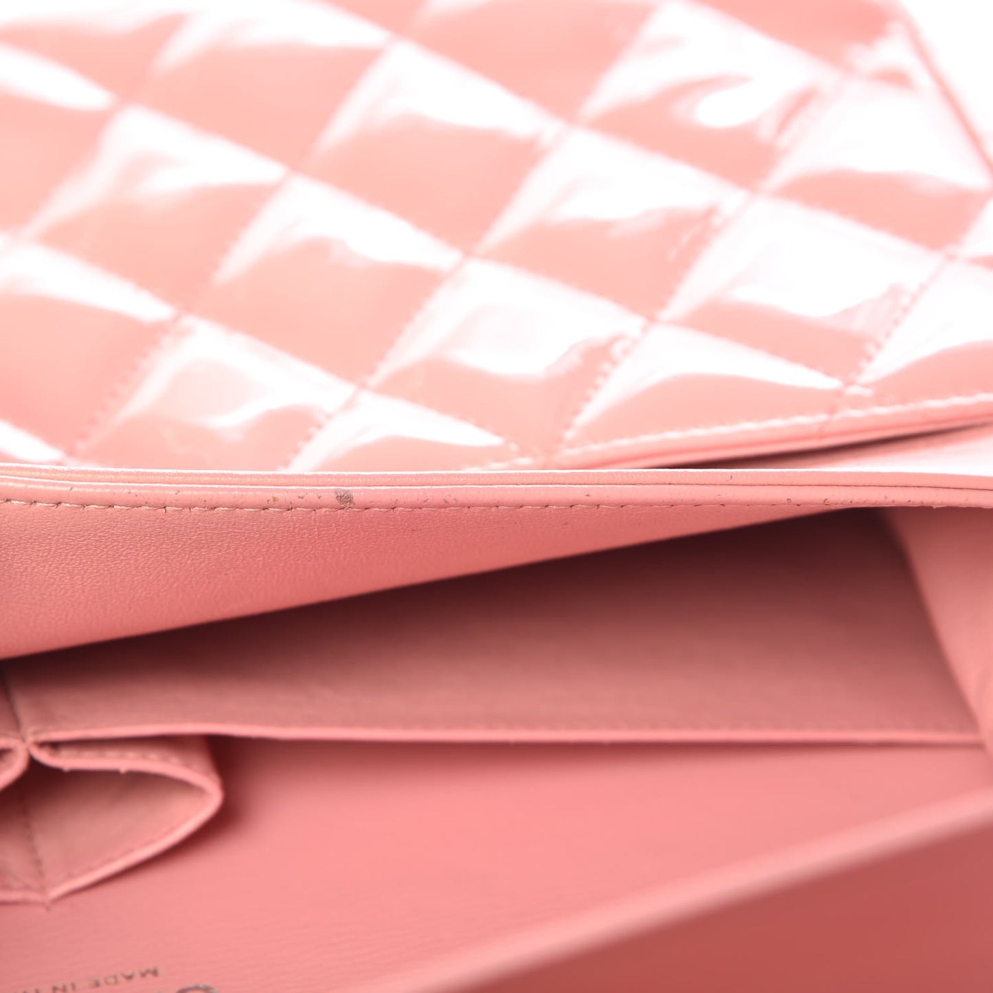 Patent Quilted Jumbo Double Flap Pink