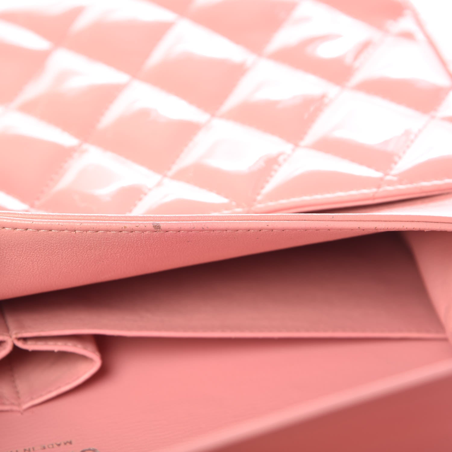 Chanel Patent Quilted Jumbo Double Flap Pink 13 of 23