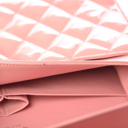 Chanel Patent Quilted Jumbo Double Flap Pink 13 of 23