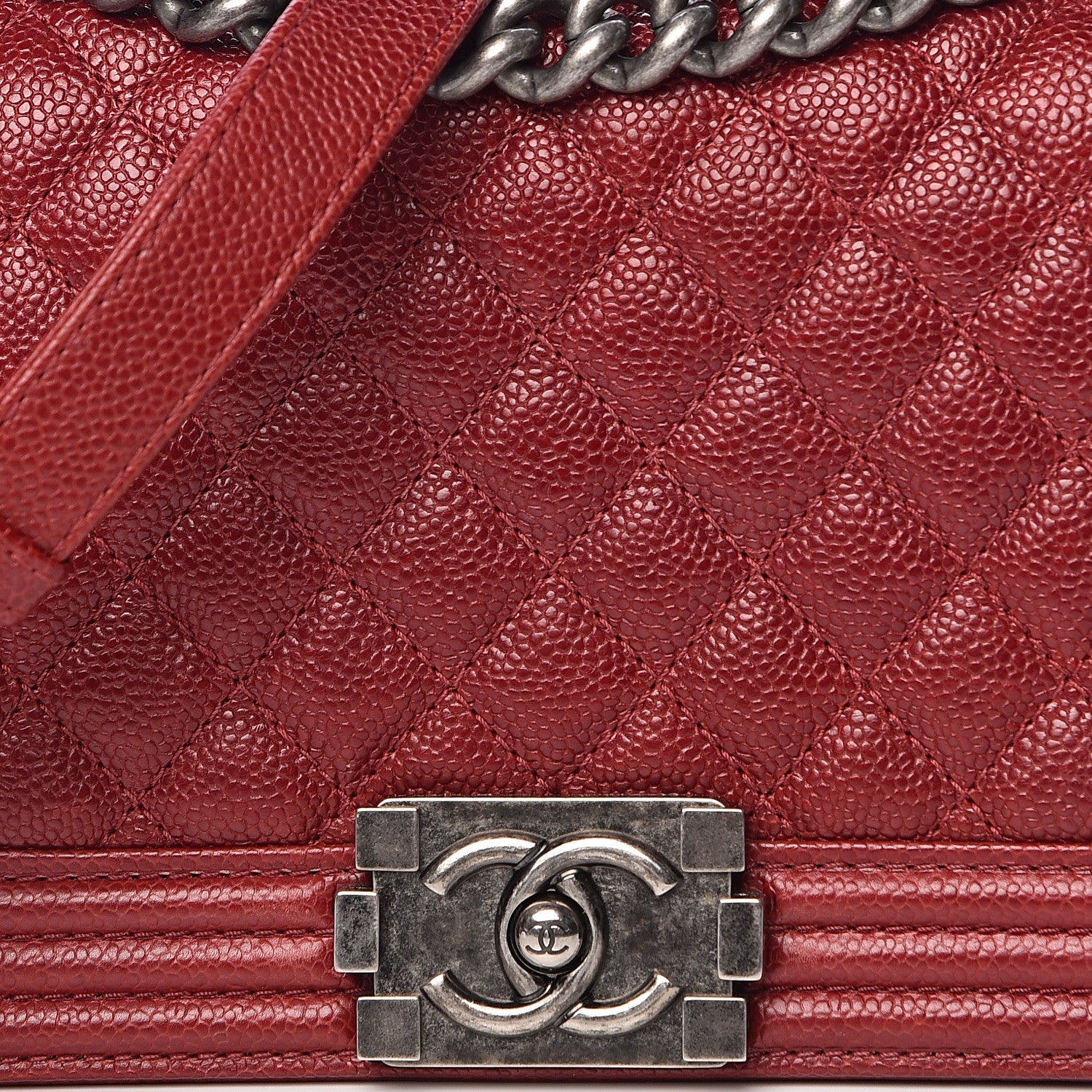 Chanel Caviar Quilted Medium Boy Flap Red 8 of 18