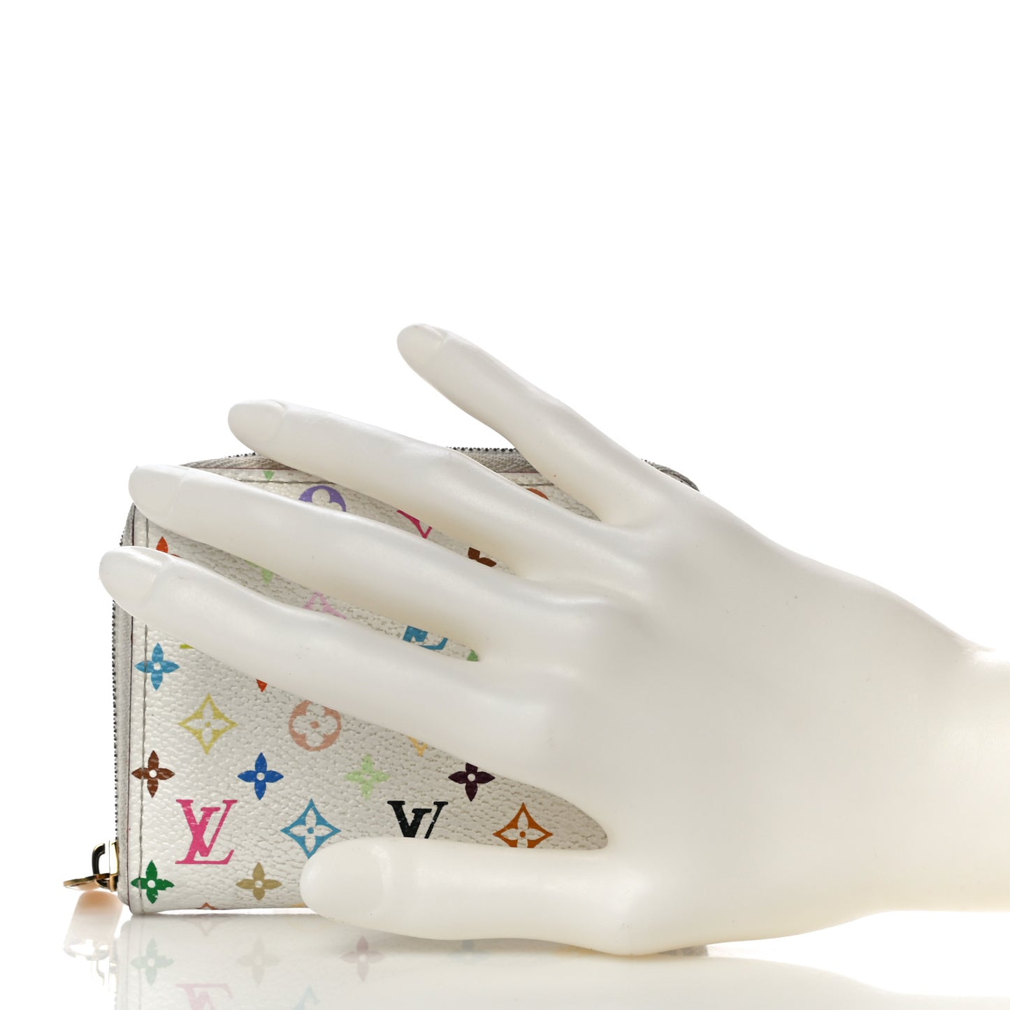 Monogram Multicolor Zippy Coin Purse Wallet White Litchi