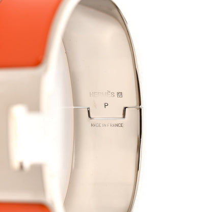 Hermes Enamel Wide Clic Clac H Bracelet GM Orange 4 of 4