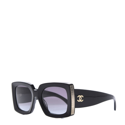 Chanel Acetate Rectangle Sunglasses 5435 Black 1 of 8
