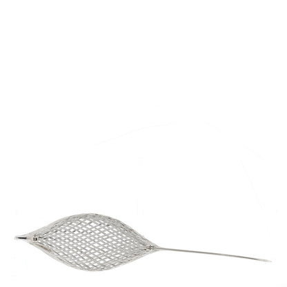Tiffany Sterling Silver Mesh Woven Leaf Brooch Pin 2 of 3