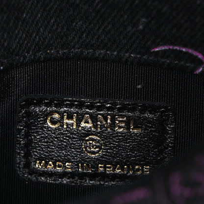 Chanel Denim Quilted Denim Mood Clutch With Chain Black Multicolor 6 of 10