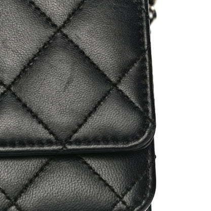 Chanel Lambskin Quilted Wallet On Chain WOC Black 23 of 31