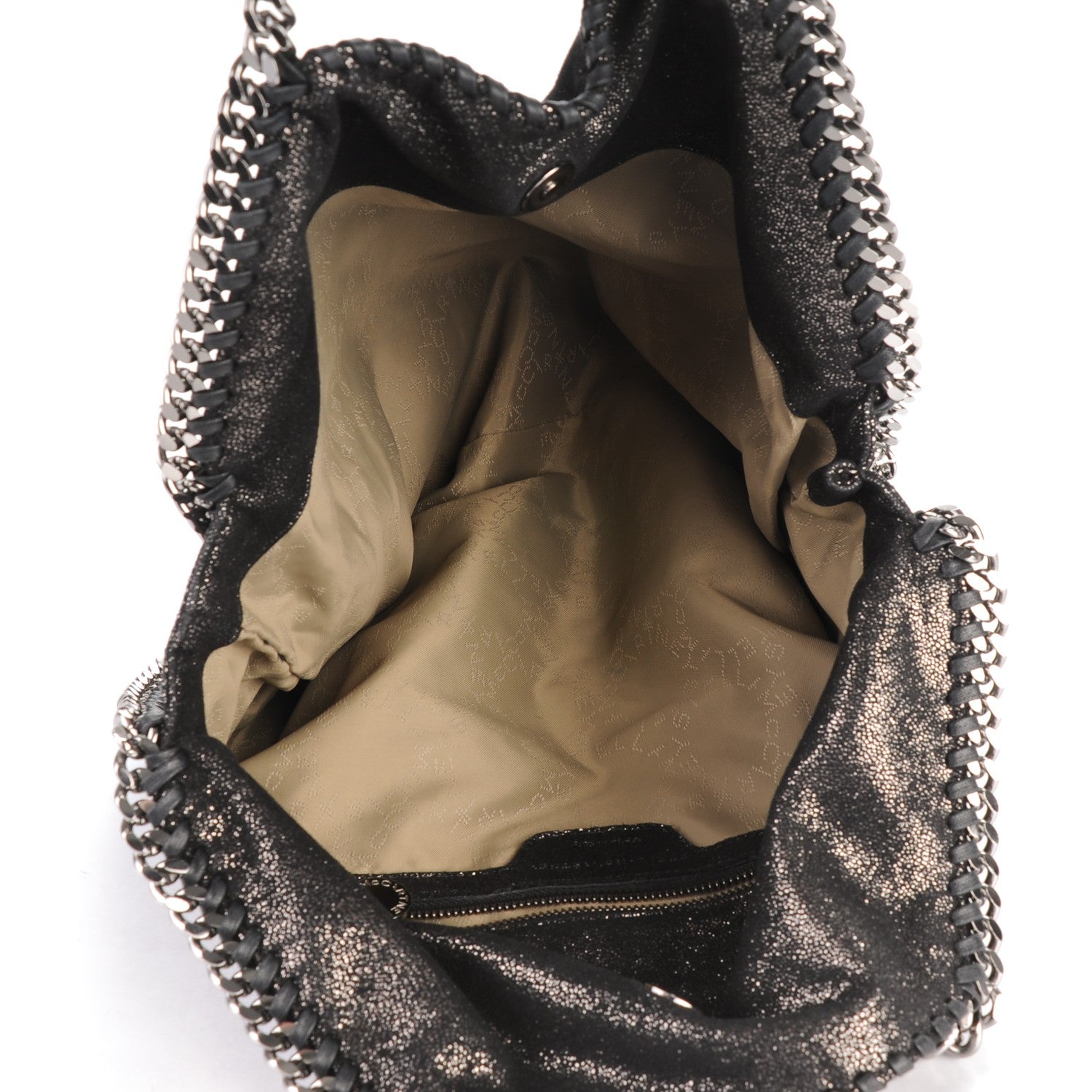 Stella McCartney Chamois Shiny Dotted Falabella Fold Over Tote Ruthenium 5 of 6