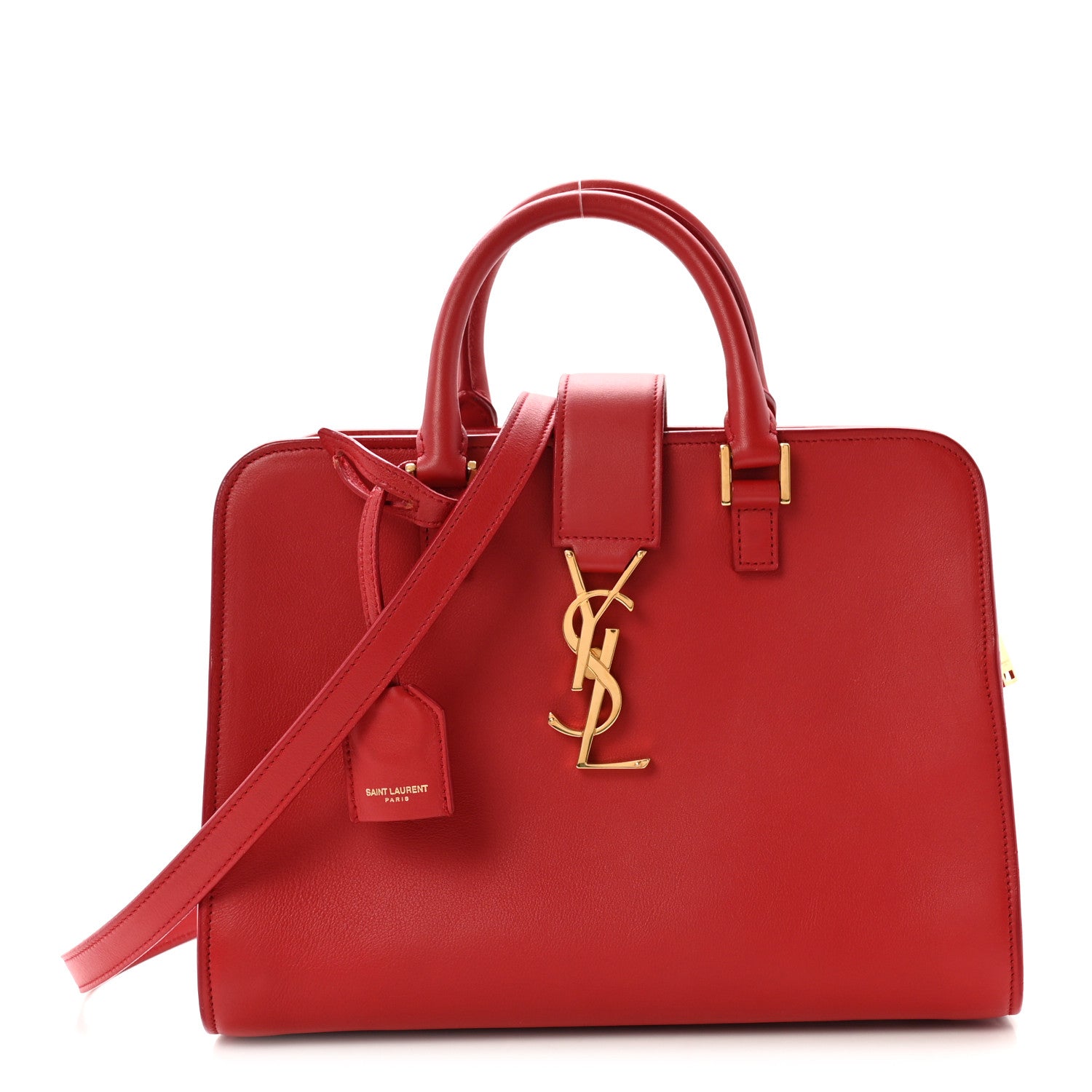 Saint Laurent Calfskin Baby Monogram Cabas Red 1 of 9
