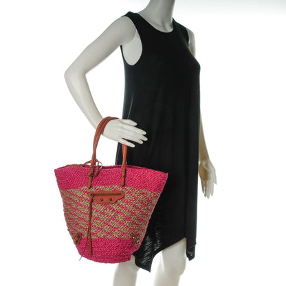 Balenciaga Panier Classic Hardware Basket Tote Pink Natural 2 of 7