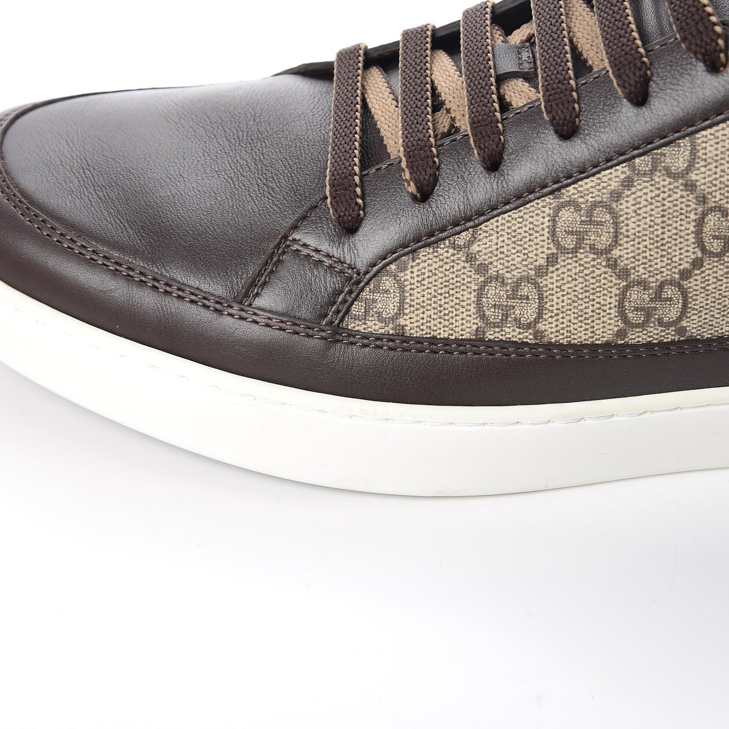 GG Supreme Monogram Men's Low Top Sneakers 10.5 Brown