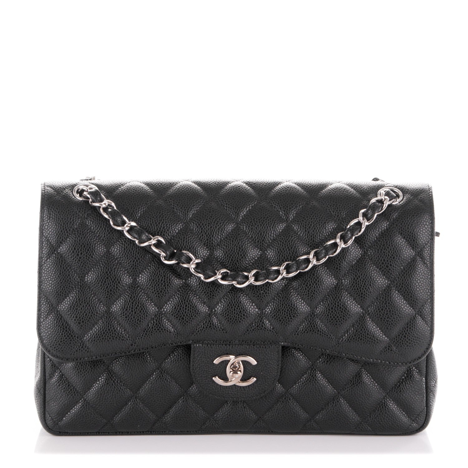 Chanel Caviar Quilted Jumbo Double Flap Black 1 of 8