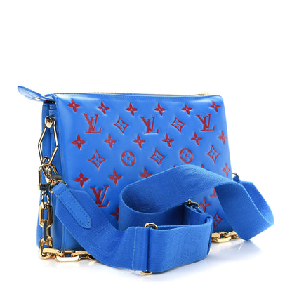 Louis Vuitton Lambskin Embossed Monogram Vuittamins Coussin PM Blue Red 3 of 8
