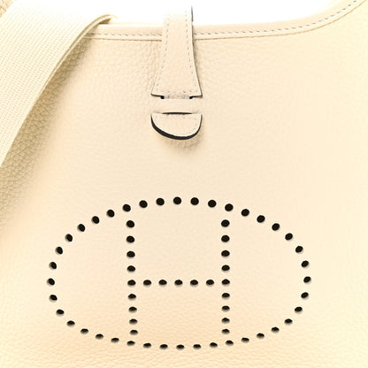 Hermes Taurillon Clemence Evelyne 23 Poche III Cream 8 of 11